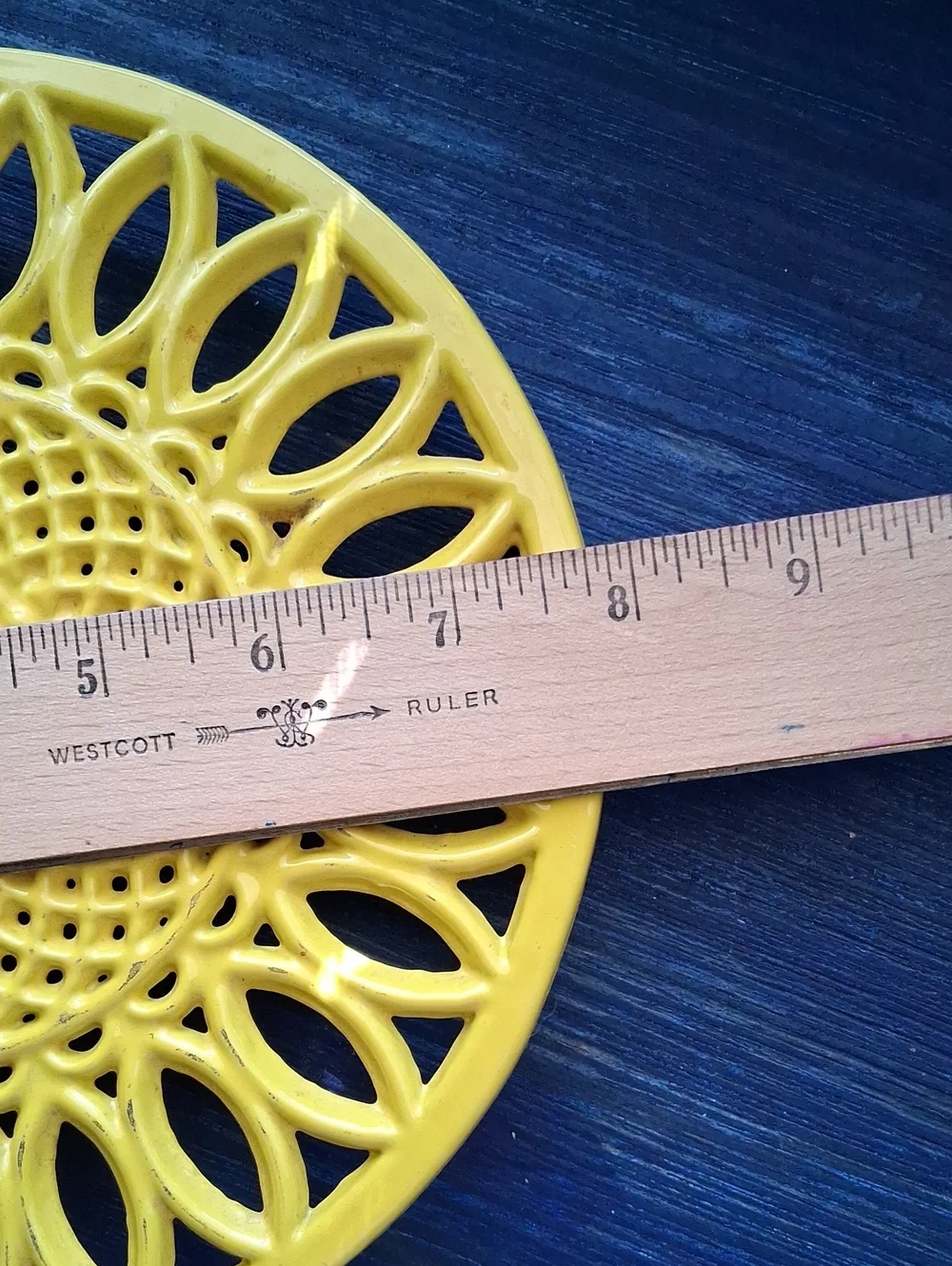 Yellow Cast Iron Trivet / Plate